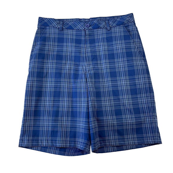 Bolle Golf Tech Mens Blue White Plaid Shorts 32 - Picture 1 of 4